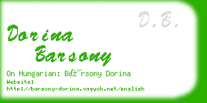 dorina barsony business card